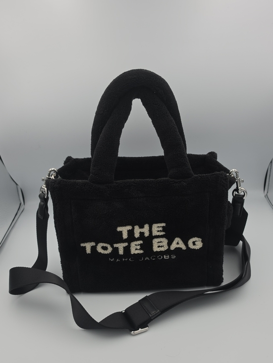 Marc Jacobs Handbags - Marc Jacobs Black/White Sherpa Terry Cloth "The Tote Bag" Small Tote (EUC)🖤🤍🖤
